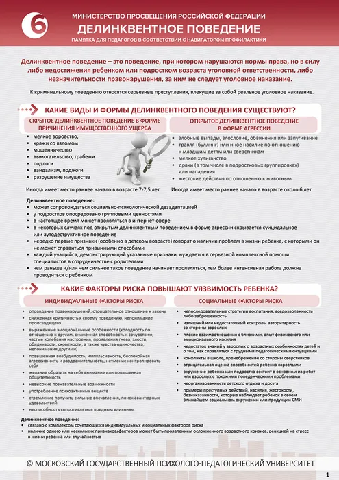 ! 6 памятка. Делинквентное поведение. Лист 1